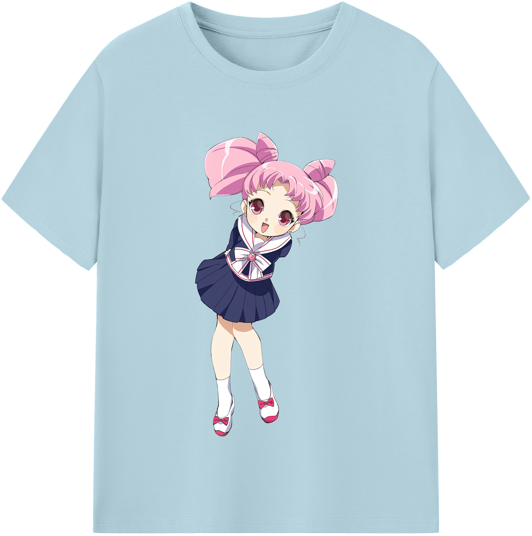 （画像用） 美少女戦士セーラームーン ちびうさ Sailor Moon Chibiusa Tsukino Usagi Small Lady Serenity 綿100％半袖Tシャツ（フロントプリント）